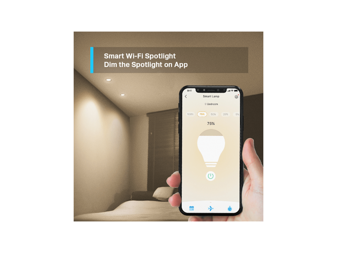 TP-Link Tapo - مصباح ذكي مزود بخاصية Wi-Fi، قابل للتعتيم (1~100%)، إضاءة دافئة 2,700 كلفن TP-Link Tapo - مصباح ذكي مزود بخاصية Wi-Fi، قابل للتعتيم (1~100%)، إضاءة دافئة 2,700 كلفن